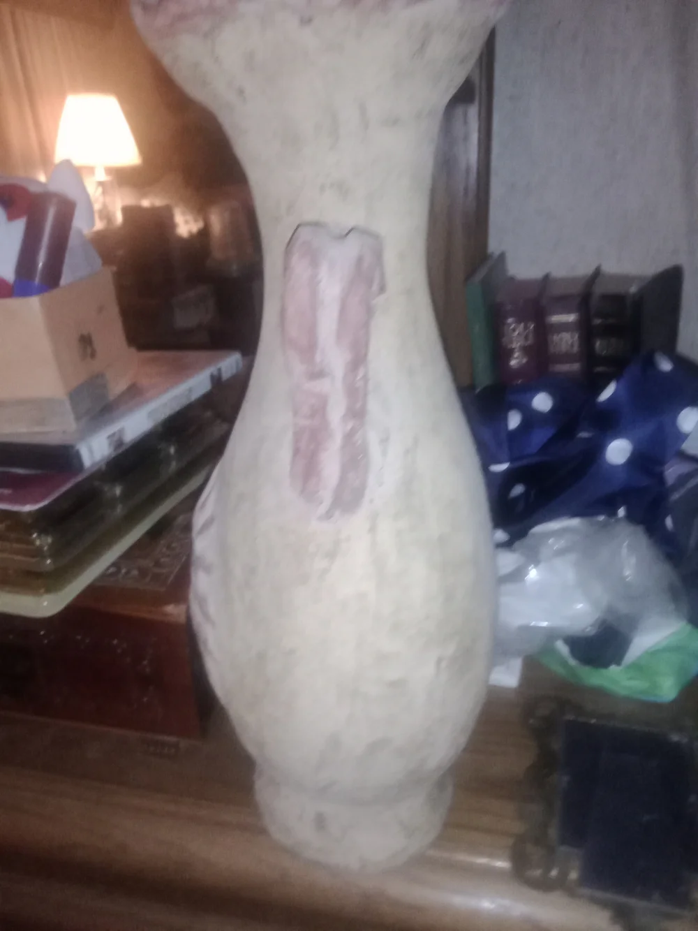 COOGI Cream Beige Sun Face Decorative Vase with Sculpted Handles